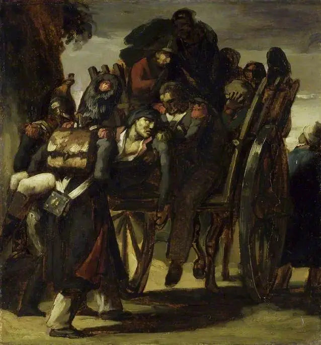 Gewonde soldaten in een kar - Théodore Géricault