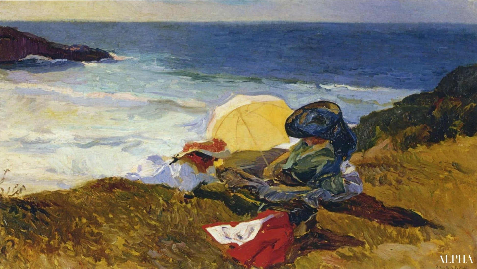 Zonsondergang in Biarritz - Sorolla - Reproducties van schilderijen en hoogwaardige schilderijen