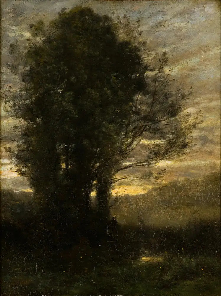 Zonsondergang na de regen - Jean-Baptiste Camille Corot