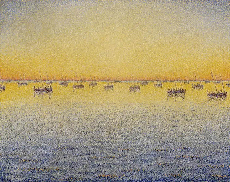 Zonsondergang, sardine vissen, Concarneau - Paul Signac