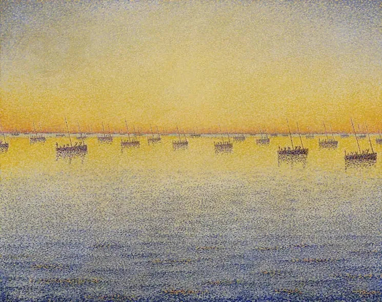 Zonsondergang, sardine vissen, Concarneau - Paul Signac