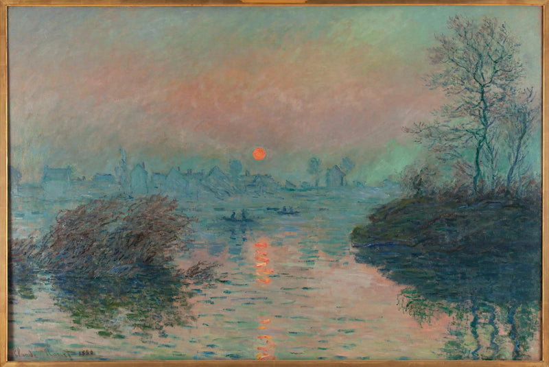 Zonsondergang op de Seine bij Lavacourt, wintereffect - Claude Monet