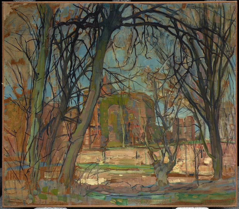 Lentezon: Ruïne van het kasteel van Brederode - Piet Mondrian