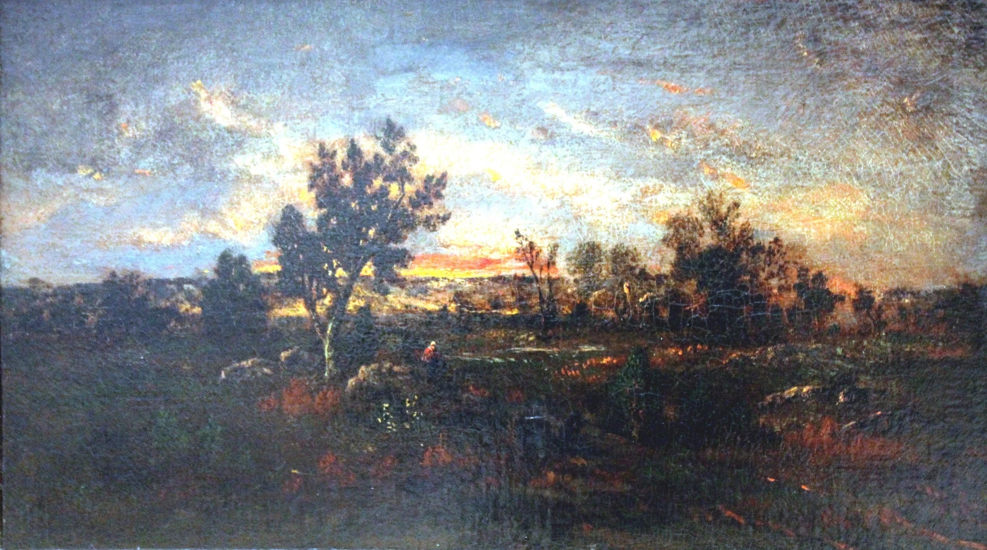 Sonnenuntergang bei Apremont - Théodore Rousseau image 1 tableau peint à l’huile sur toile