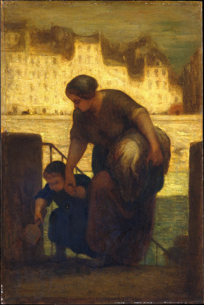 Vertrek van de wasboot - Honoré Daumier