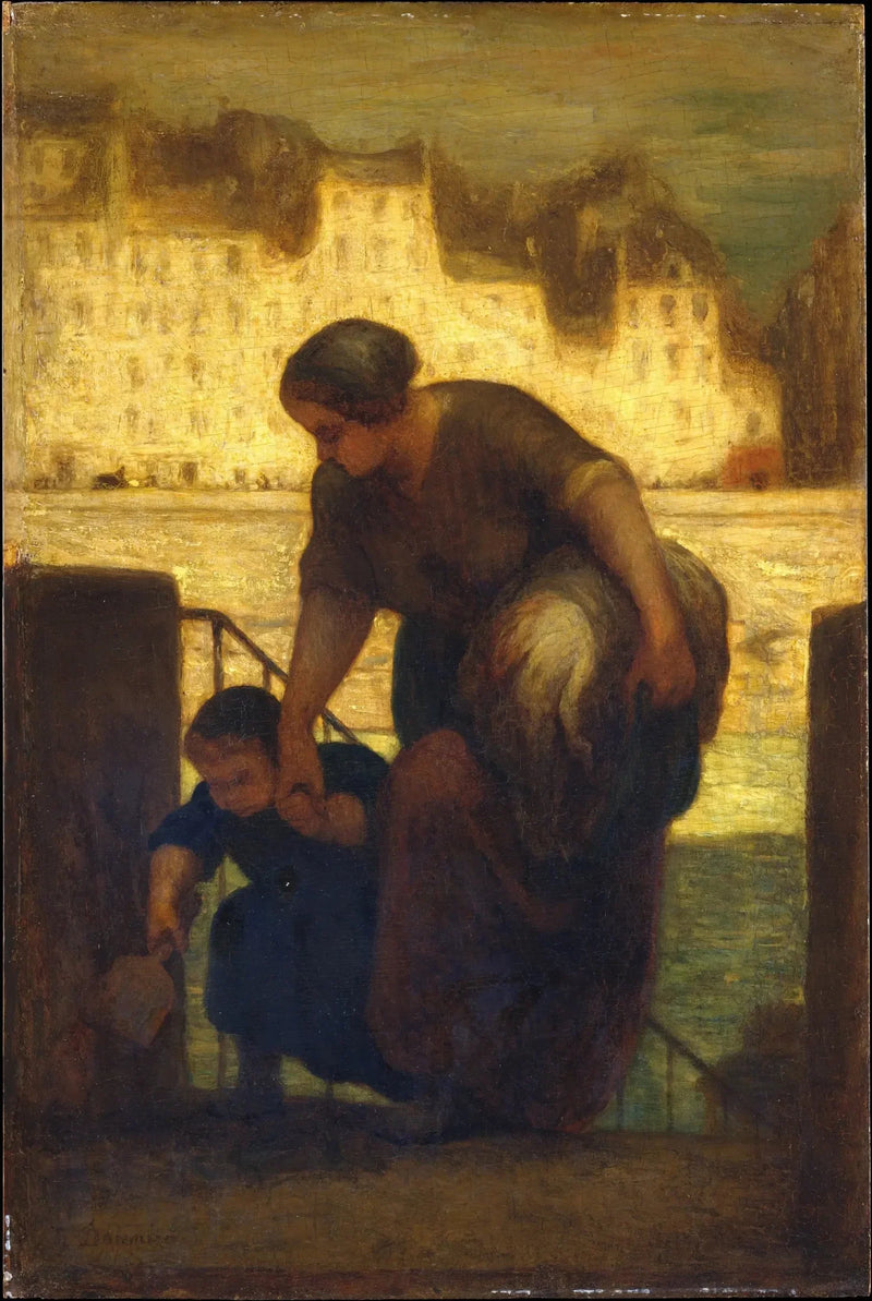 Vertrek van de wasboot - Honoré Daumier