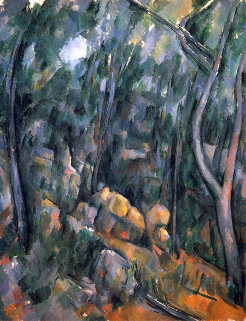 Bos onder de grotten boven het Château Noir - Paul Cézanne