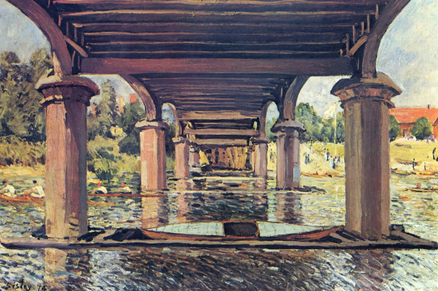 Onder de brug van Hampton Court - Alfred Sisley