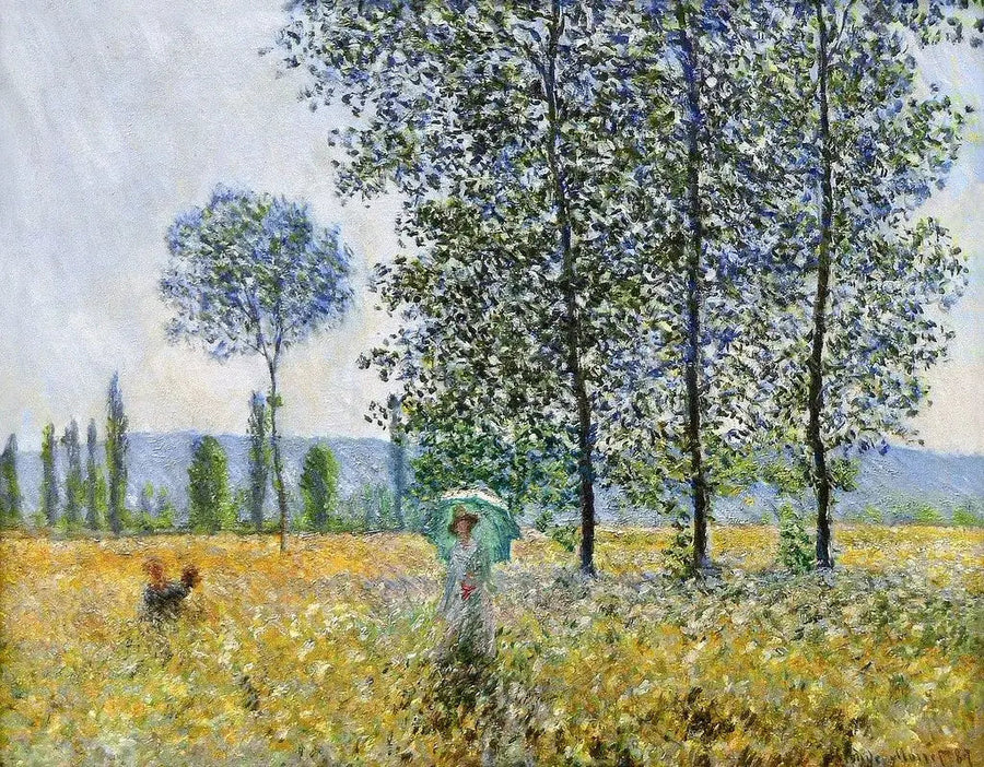 Onder de populieren, zonlicht effect - Claude Monet