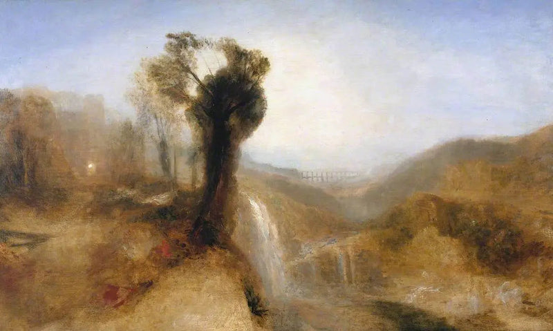 Zuidelijk Landschap met een Aquaduct en Waterval - J. M. W. Turner