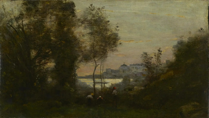 Souvenir van Ville-d'Avray, zonsondergang - Jean-Baptiste Camille Corot