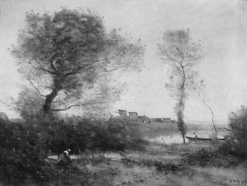 Herinnering aan de oevers van de Saône - Jean-Baptiste Camille Corot
