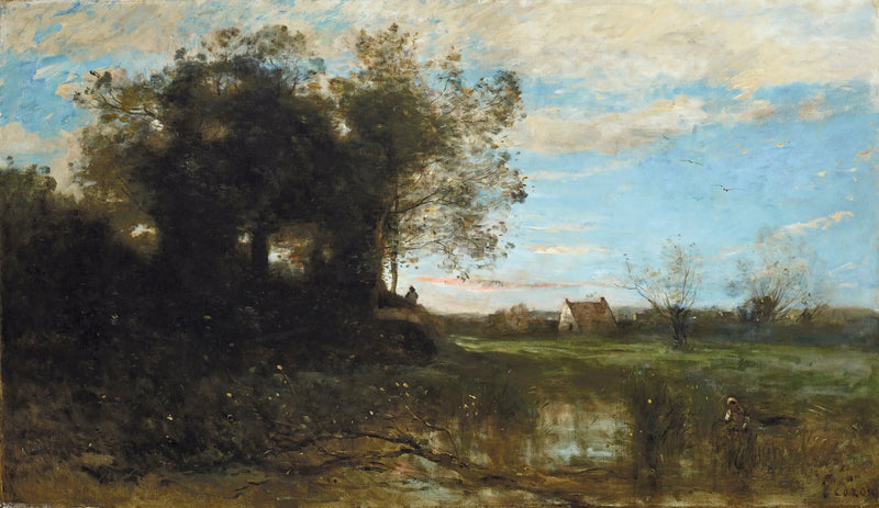 Herinnering aan de duinen van Duinkerke - Jean-Baptiste Camille Corot