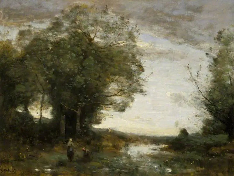 Souvenir van de omgeving van La Ferté-sous-Jouarre, ochtend - Jean-Baptiste Camille Corot