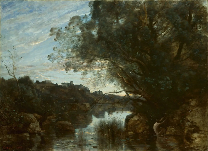 Souvenir van de omgeving van het Nemi-meer - Jean-Baptiste Camille Corot