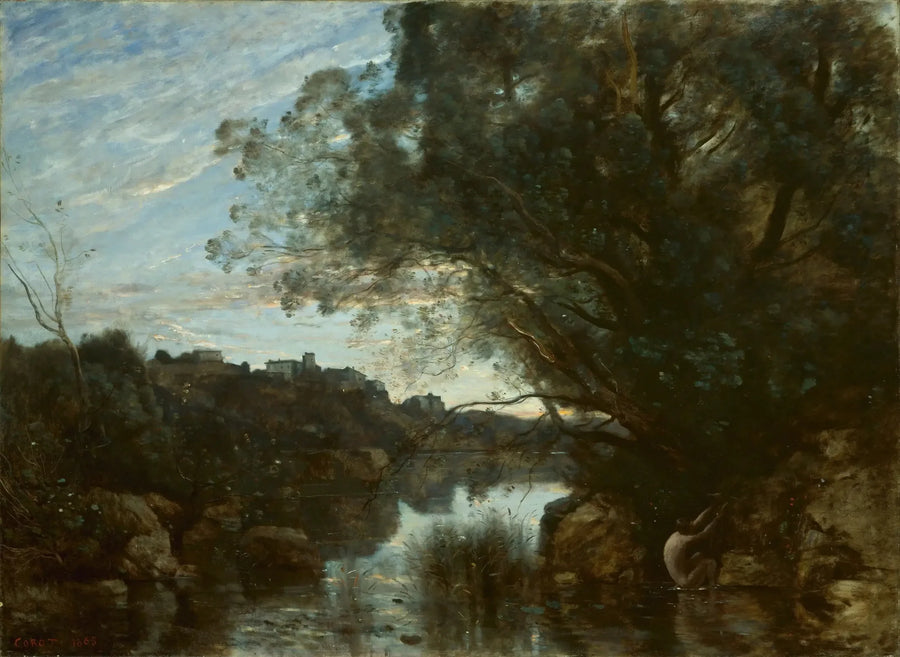 Souvenir van de omgeving van het Nemi-meer - Jean-Baptiste Camille Corot