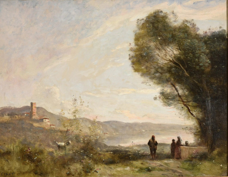 Souvenir van de mediterrane oeveren - Jean-Baptiste Camille Corot