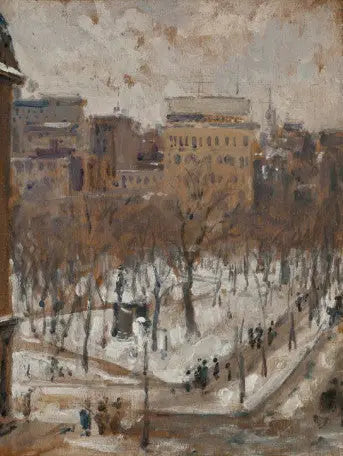 Plein in Parijs, sneeuwtijd - Gustave Caillebotte