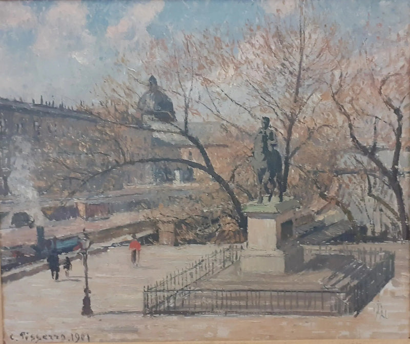 Standbeeld van Hendrik IV en het Hôtel de la Monnaie, ochtend, zon - Camille Pissarro