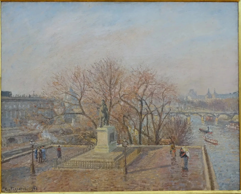 Standbeeld van Hendrik IV, ochtend, winterzon - Camille Pissarro