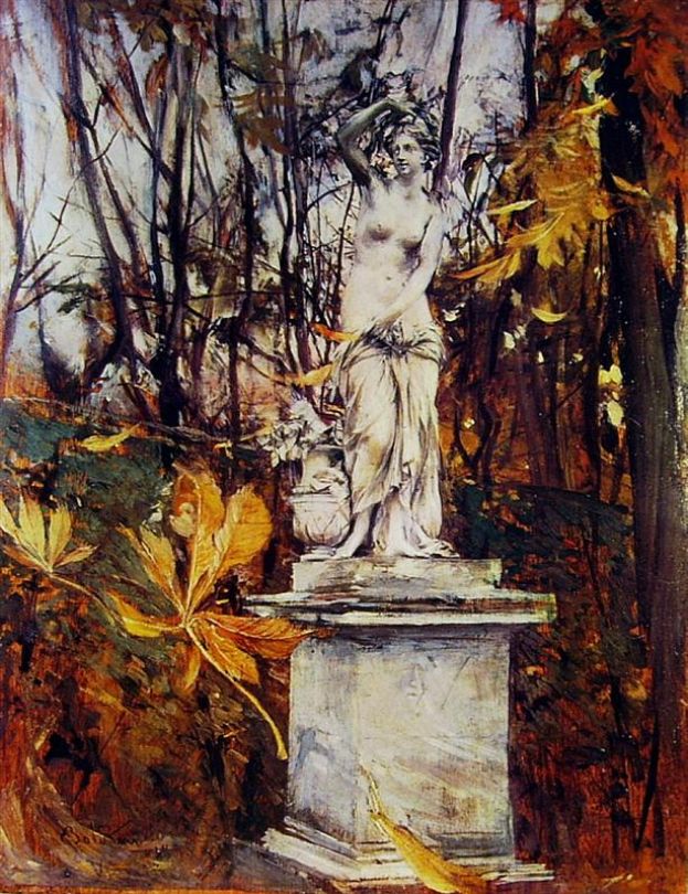 Standbeeld in het park van Versailles - Giovanni Boldini