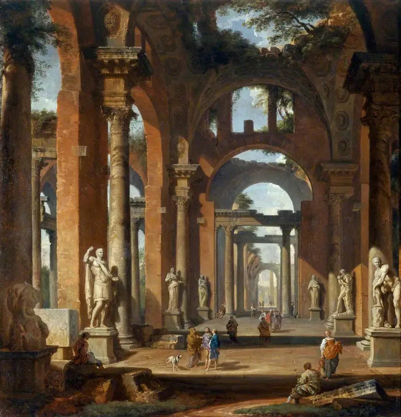 Standbeelden in een ruïneboog - Giovanni Paolo Panini

Source:
Statues dans une arcade en ruine - Giovanni Paolo Panini