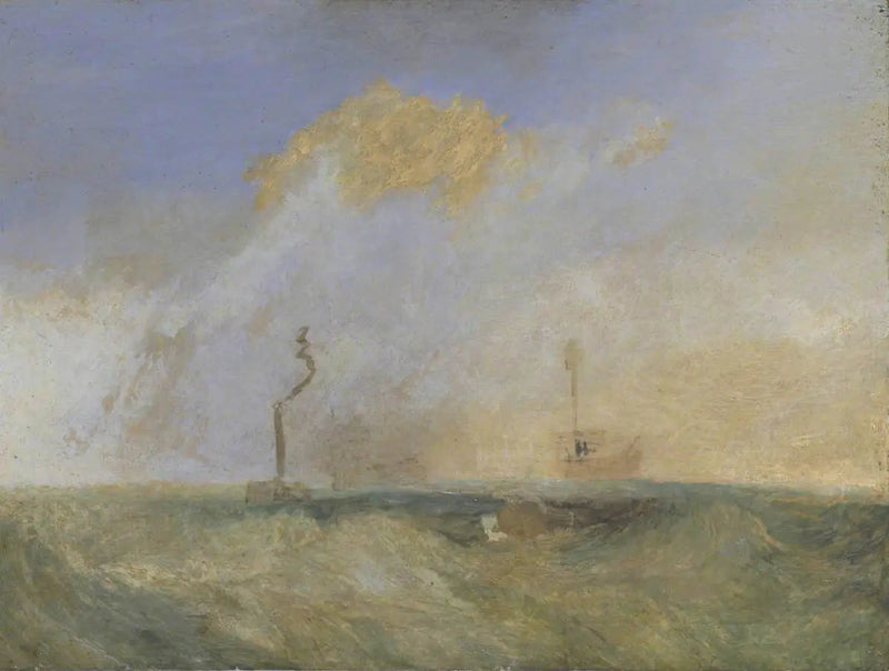 Stoomboot en lichtschip; een studie voor 'De strijdende Temeraire' - J. M. W. Turner