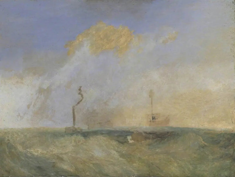 Stoomboot en lichtschip; een studie voor 'De strijdende Temeraire' - J. M. W. Turner