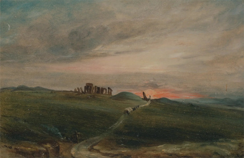 Stonehenge bij zonsondergang - John Constable