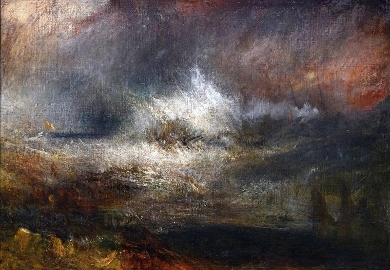 Stormachtige Zee met Brandende Wrak - J. M. W. Turner