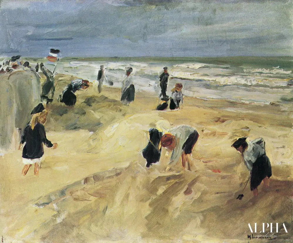 Strandscene à Noordwijk - Max Liebermann - Reproductions de tableaux et peintures haut de gamme