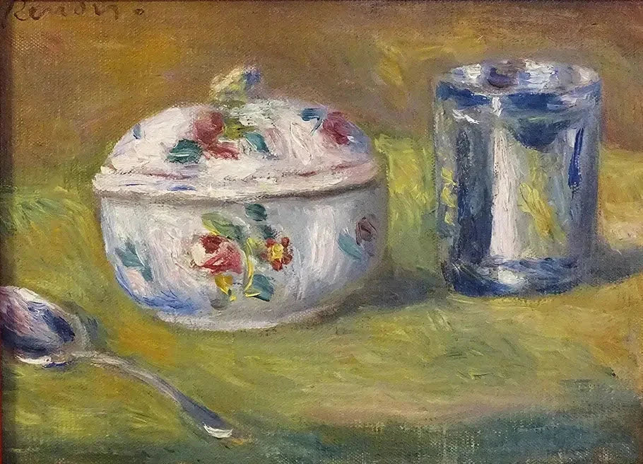 Sucrier et timbale de Pierre-Auguste Renoir, 1910, Museum Langmatt 193 – reproduction peinture à l’huile sur toile