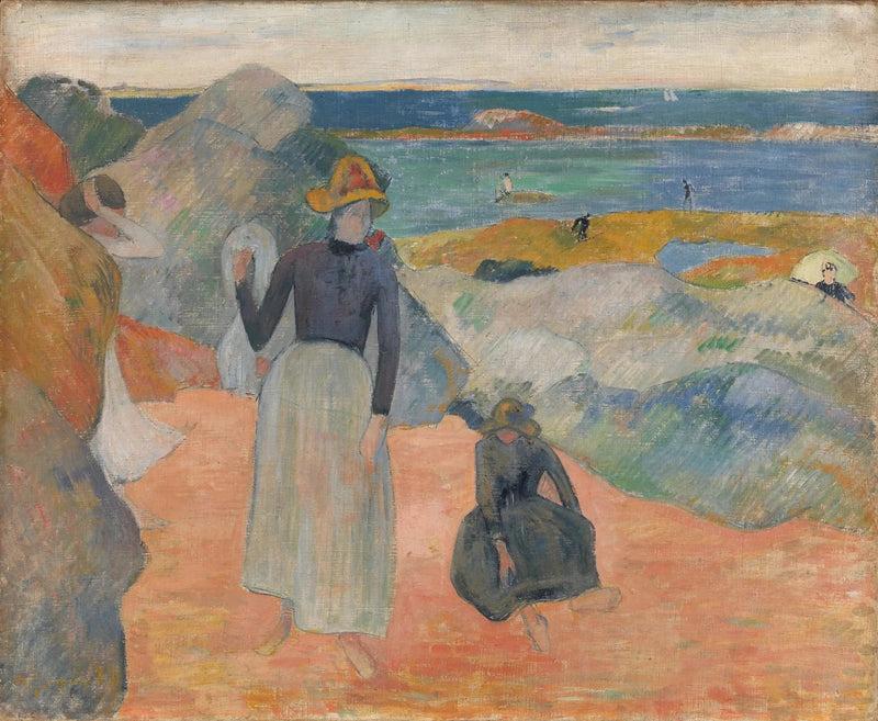 Op het strand in Bretagne - Paul Gauguin