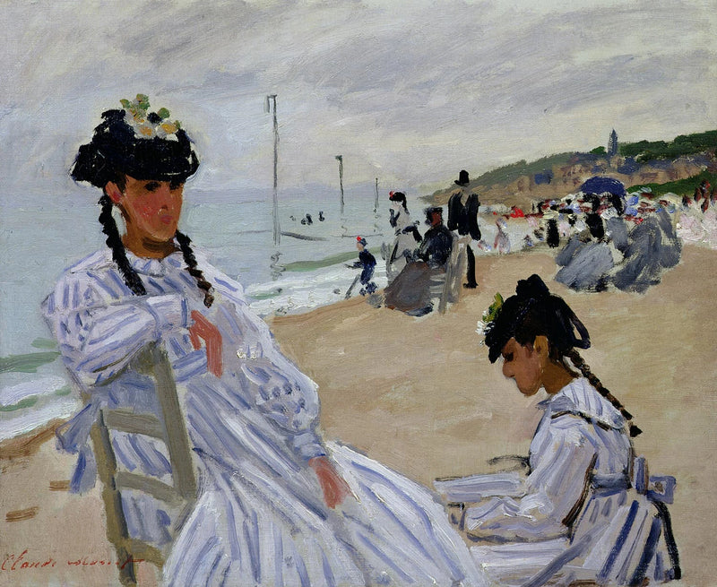 Aan het strand in Trouville W162 - Claude Monet