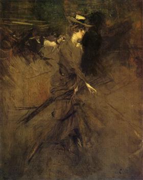 Aan de promenade - Giovanni Boldini