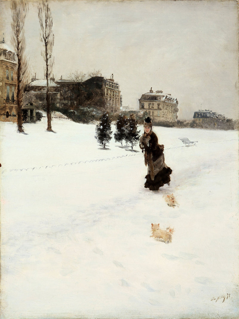Op de besneeuwde weg - Giuseppe De Nittis
