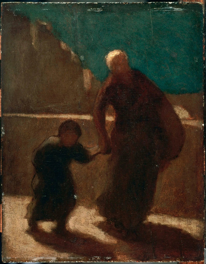 Op een brug in de nacht - Honoré Daumier