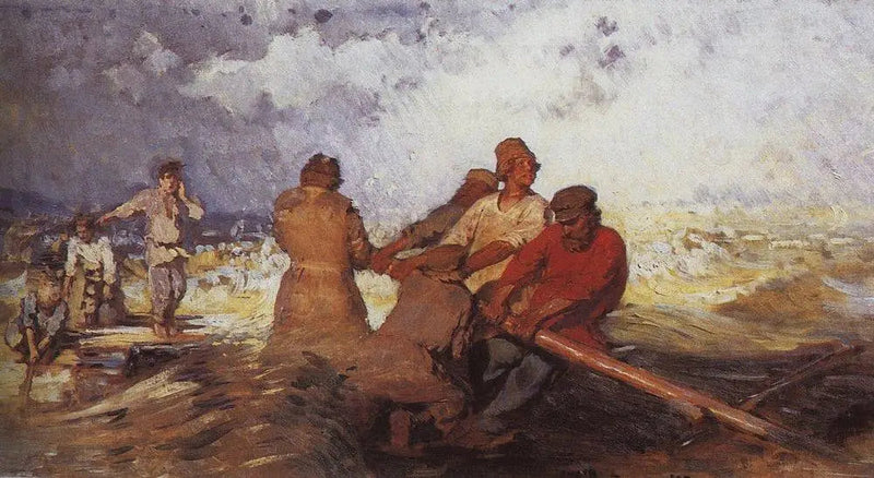 Op een vlot in de storm op de Wolga - Ilya Repin