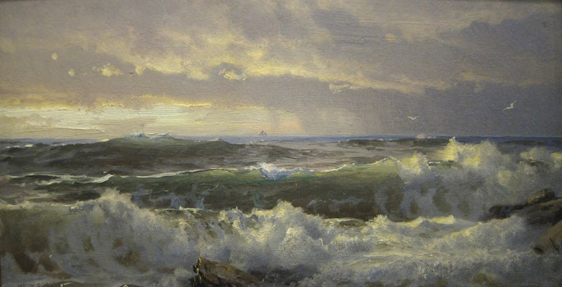 Surfen op de rotsen - William Trost Richards