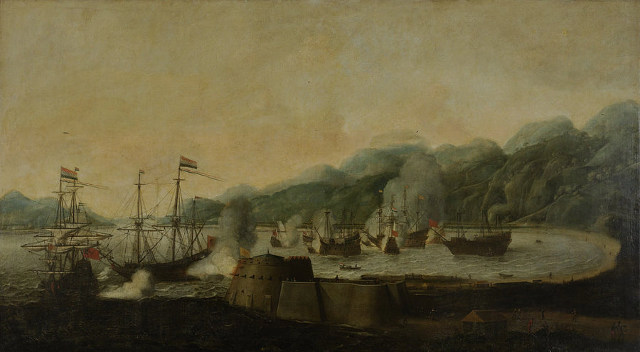 La surprise de trois galions portugais dans la baie de Goa, le 30 septembre 1639 - Hendrick van Anthonissen