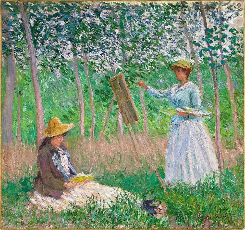 Suzanne lisant et Blanche peignant - Claude Monet image 1 copie de tableau peinte à la main