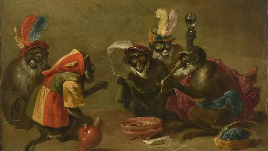 Sigarenwinkel van apen - David Teniers de Jonge

Source:
Tabagie de singes - David Teniers le Jeune