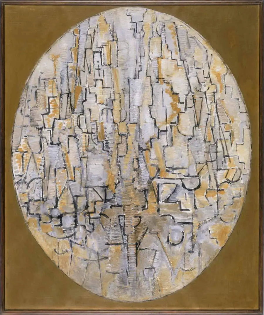 Schilderij nr. 3: Compositie in een ovaal - Piet Mondrian