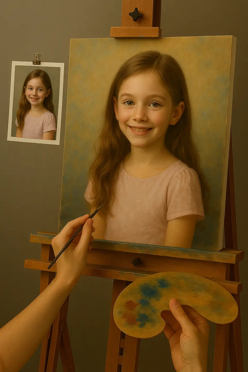 🎨 Gepersonaliseerd kinderschilderij – Unieke olieverfschilderij