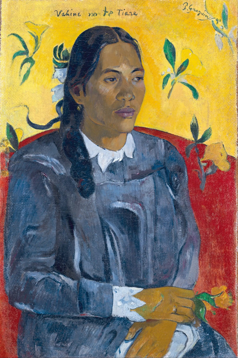 Tahitiaanse met bloem - Paul Gauguin