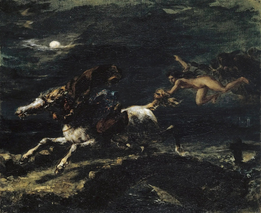 Tam O'Shanter achtervolgd door de heksen - Eugène Delacroix