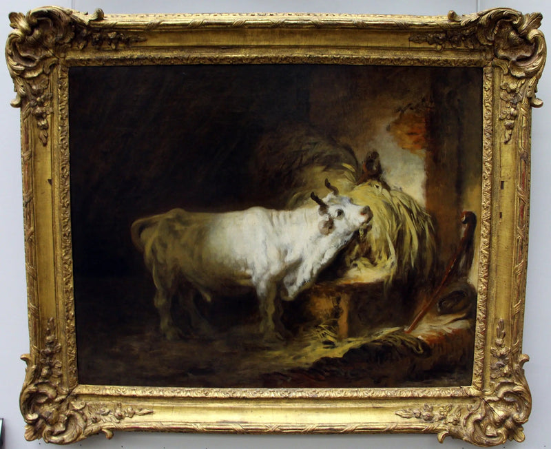 Wit stier in de stal - Jean-Honoré Fragonard