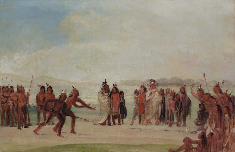 Tchung-kee, een mandan-spel gespeeld met een ring en een stok - George Catlin

Source:
Tchung-kee, un jeu mandan joué avec un anneau et une perche - George Catlin