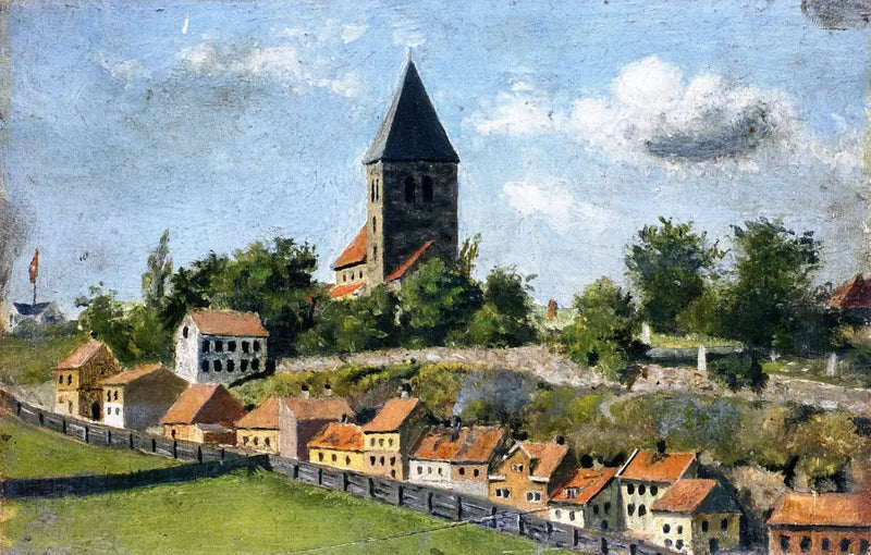 Telthusbakken met de oude kerk van Aker - Edvard Munch