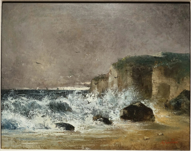 Onweerachtige tijden in Étretat - Gustave Courbet